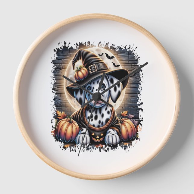 Dalmatiner Dog Halloween Uhr (Vorderseite)