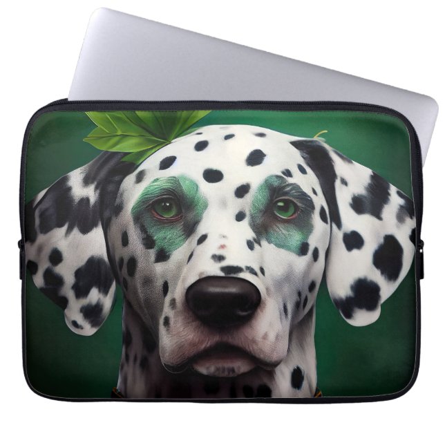 Dalmatiner Dog in St. Patrick's Day Dress Laptopschutzhülle (Vorderseite)