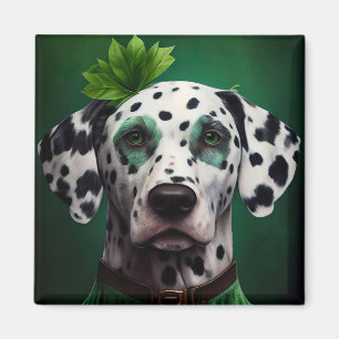 Dalmatiner Dog in St. Patrick's Day Dress Magnet
