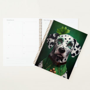 Dalmatiner Dog in St. Patrick's Day Dress Planer