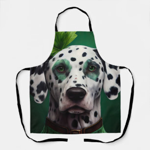 Dalmatiner Dog in St. Patrick's Day Dress Schürze