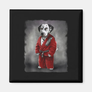 Dalmatiner Dog Judo Karate Master in Red Judogi Magnet