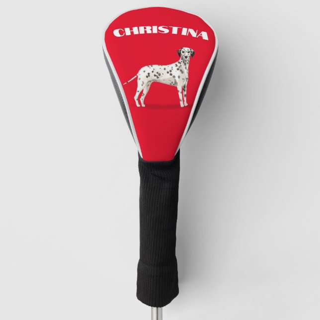Dalmatiner Dog Lover Red Personal Golf Headcover (Vorderseite)