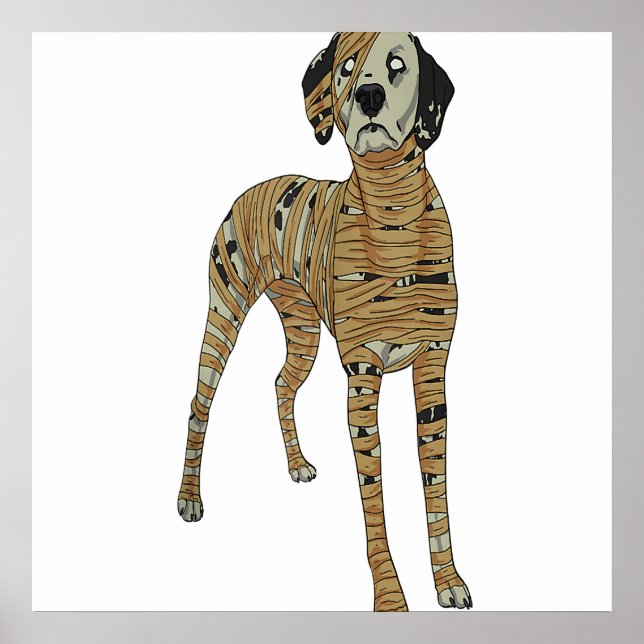 Dalmatiner Dog Mummy Halloween Kostümhund liebt T Poster (Vorne)