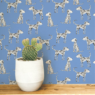 Dalmatiner Dog Muster Blau Tapete