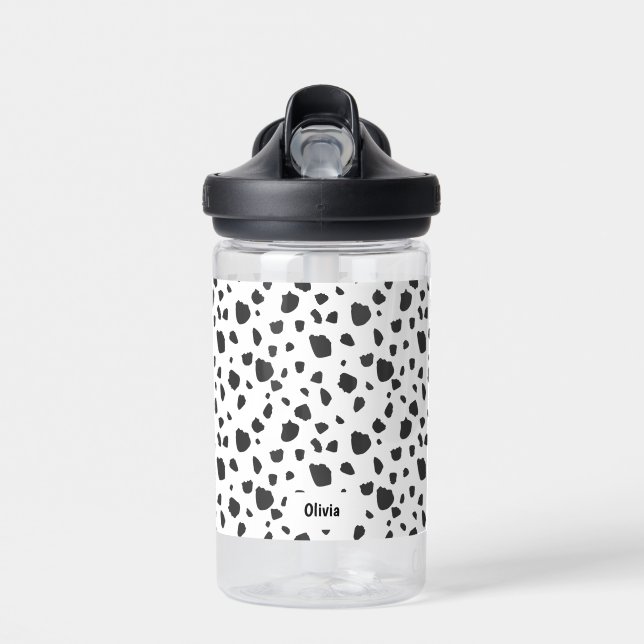 Dalmatiner Dog Muster Individuelle Name Trinkflasche (Vorne)