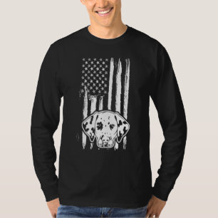 Dalmatiner Dog Niedlich American Flag USA Welpe 1 T-Shirt