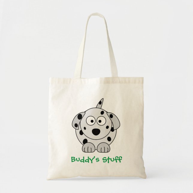 Dalmatiner Dog Niedlich Cartoon Individuelle Name Tragetasche (Vorne)