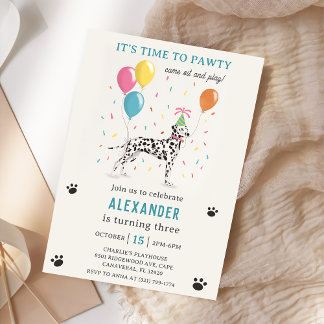 Dalmatiner Dog Pawty Welppy Geburtstagsparty Einladung