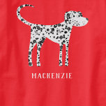 Dalmatiner Dog Personalisiert T-Shirt<br><div class="desc">Spaß personalisierter gepunkteter Dalmatiner Hundedesign. Ändern oder entfernen Sie den Namen,  der angepasst werden soll. Originelle Kunst von Nic Squirrell.</div>