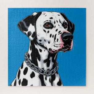 Dalmatiner Dog Portrait gegen blauen Hintergrund