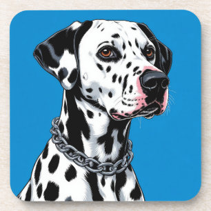 Dalmatiner Dog Portrait gegen blauen Hintergrund Getränkeuntersetzer
