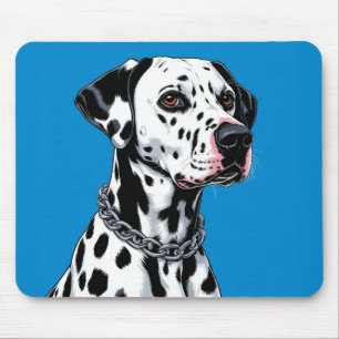 Dalmatiner Dog Portrait gegen blauen Hintergrund Mousepad