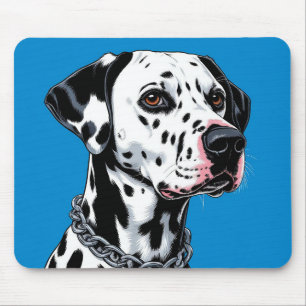 Dalmatiner Dog Portrait gegen blauen Hintergrund Mousepad