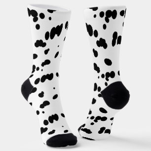 Dalmatiner Dog Schwarz-Weiß-Spott Pelzmuster Socken