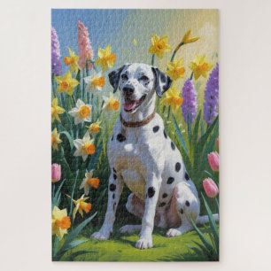 Dalmatiner Dog Spring Blumen Malerei