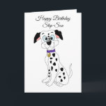 Dalmatiner Dog Step Son Birthday Card Karte<br><div class="desc">Grußkarte Dalmatiner Hund Design Schritt auf Geburtstagskarte,  die Sie mit jedem beliebigen Text Ihrer Wahl anpassen können. Wenn Sie Hilfe bei der Anpassung benötigen,  kontaktieren Sie uns über den Link auf dieser Seite. Dalmatiner-Hund-Schritt Sohn Geburtskarte</div>