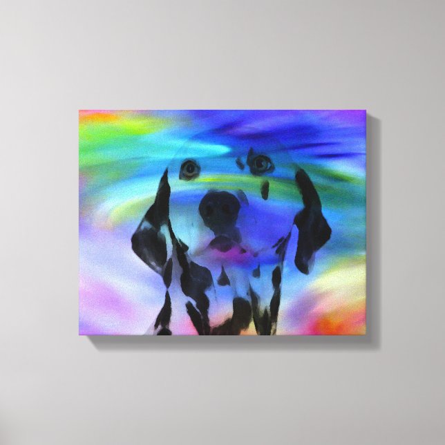 Dalmatiner Dog Water Colour Splash Kunstmuseum Leinwanddruck (Vorderseite)