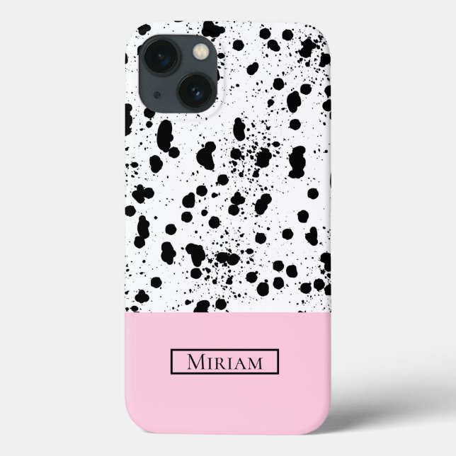 Dalmatiner Drucken mit rosa Individuelle Name Case-Mate iPhone Hülle (Rückseite)