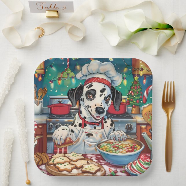 Dalmatiner Feiertag Backen: Feierliche Weihnachten Pappteller (Hochzeit)