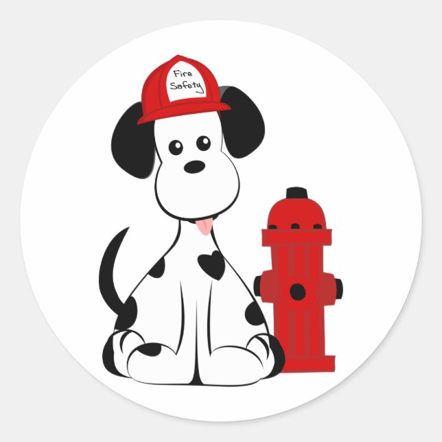 Dalmatiner-Feuerwehrhund Runder Aufkleber (Vorderseite)