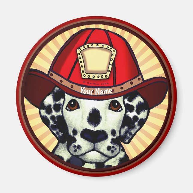 Dalmatiner Feuerwehrmann Magnet (Vorne)