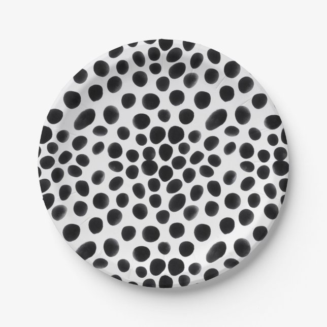 Dalmatiner für Schwarze und Weiße Hunde - Druckpun Pappteller (Vorderseite)