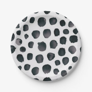 Dalmatiner für Schwarze und Weiße Hunde - Druckpun Pappteller