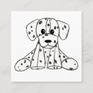 Dalmatiner gefüllt Hund zeichne Kontur einfach sc Quadratische Visitenkarte
