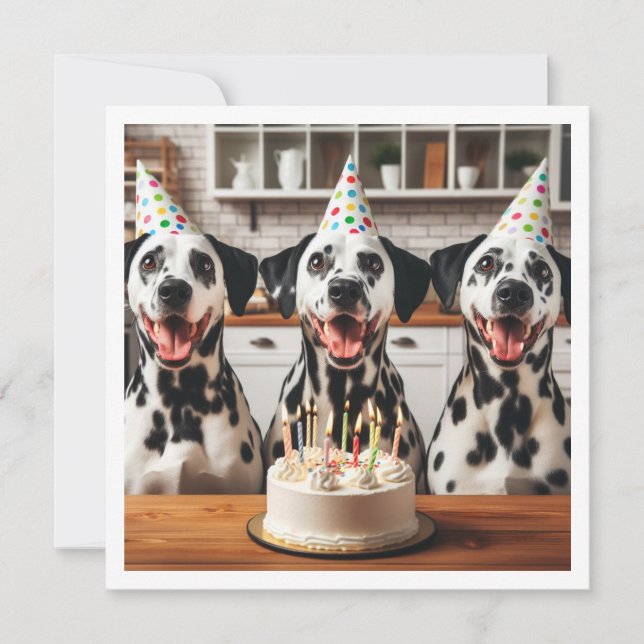 Dalmatiner Grußkarte, Dalmatiner Geburtstag Einladung (Vorderseite)
