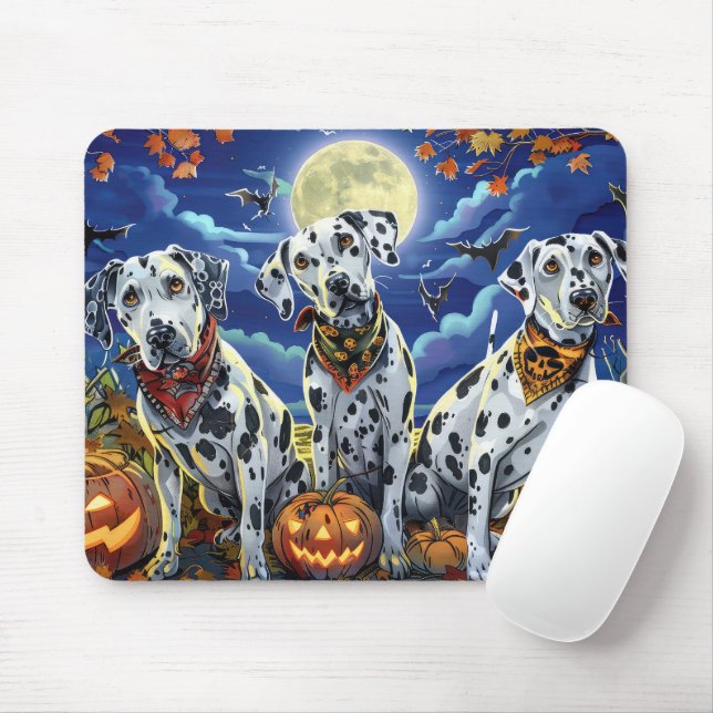 Dalmatiner Halloween Gruselig Mousepad (Mit Mouse)
