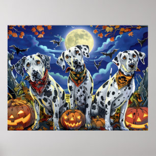 Dalmatiner Halloween Gruselig Poster