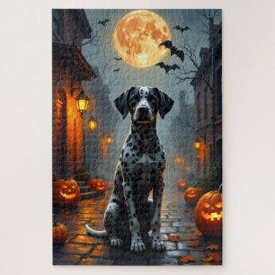 Dalmatiner-Halloween-Kunst im Spuk-Feuerwehrhaus