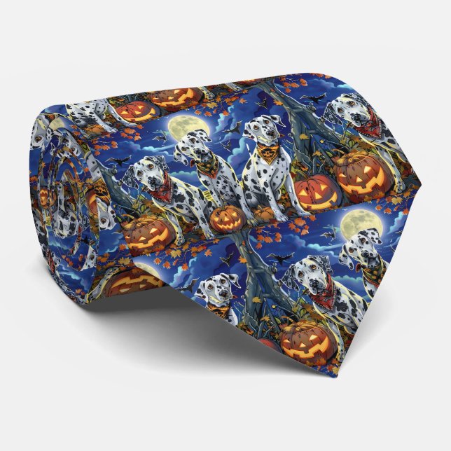 Dalmatiner Halloween Spooky Krawatte (Gerollt)