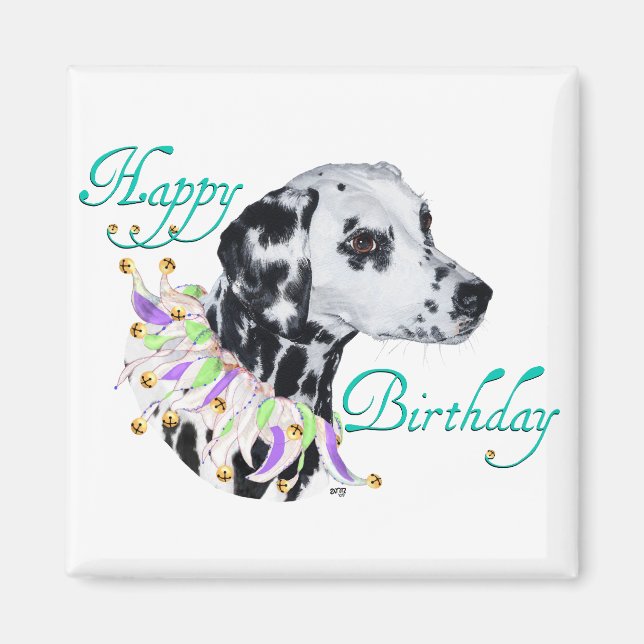 Dalmatiner Happy Birthday Magnet (Vorne)