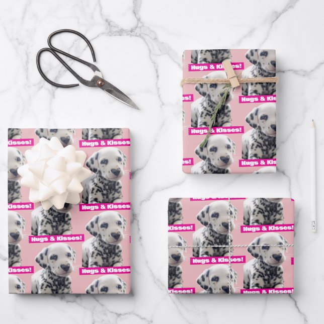 Dalmatiner-Herznase Geschenkpapier Set (Vorderseite)