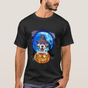 Dalmatiner Hexenmond Pumpkin Beängstigender Hallow T-Shirt