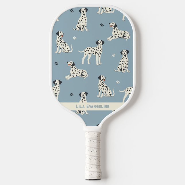 Dalmatiner Hogs Lover Individuelle Name Pickleball Schläger (Vorderseite)
