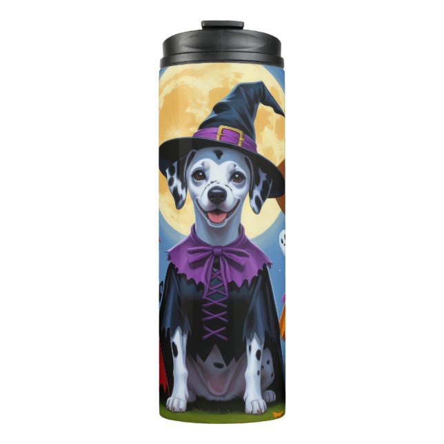 Dalmatiner Hogs Pumpkin Halloween Funny Thermosbecher (Vorderseite)
