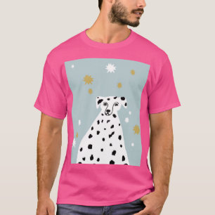 Dalmatiner Hund Abstrakte Illustration Art Pink T-Shirt