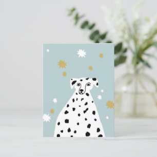 Dalmatiner Hund Abstrakte Illustration Kunst Postkarte
