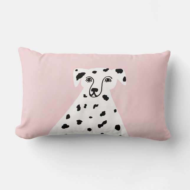 Dalmatiner Hund Abstrakte Illustration Rosa Lendenkissen (Vorderseite)