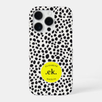 Dalmatiner-Hund abstraktes Muster gelbes Monogramm