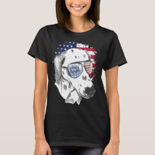 Dalmatiner Hund American Flag Sonnenbrille US Flag T-Shirt