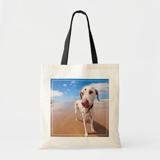 Dalmatiner-Hund auf Strand Tragetasche (Vorne)