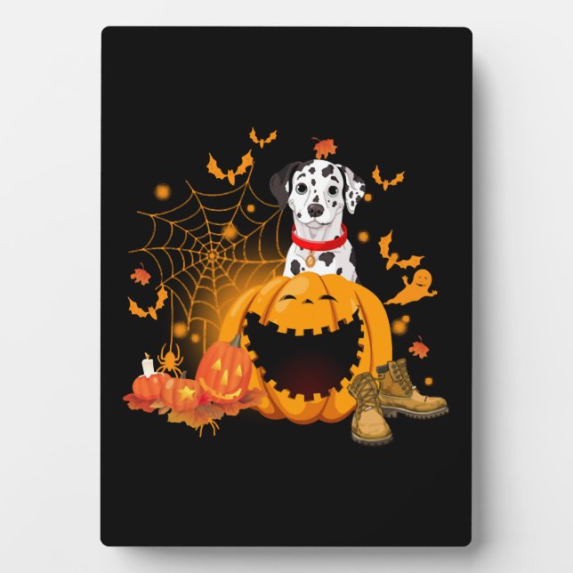 Dalmatiner Hund Halloween Dalmatiner Hund Hallowee Fotoplatte (Vorderseite)