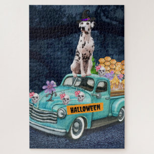 Dalmatiner Hund Halloween LKW Beängstigende Nacht