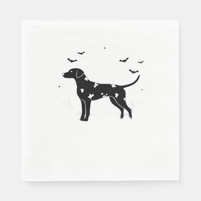 Dalmatiner Hund - Halloween Moon Silhouette Classi Serviette (Vorderseite)