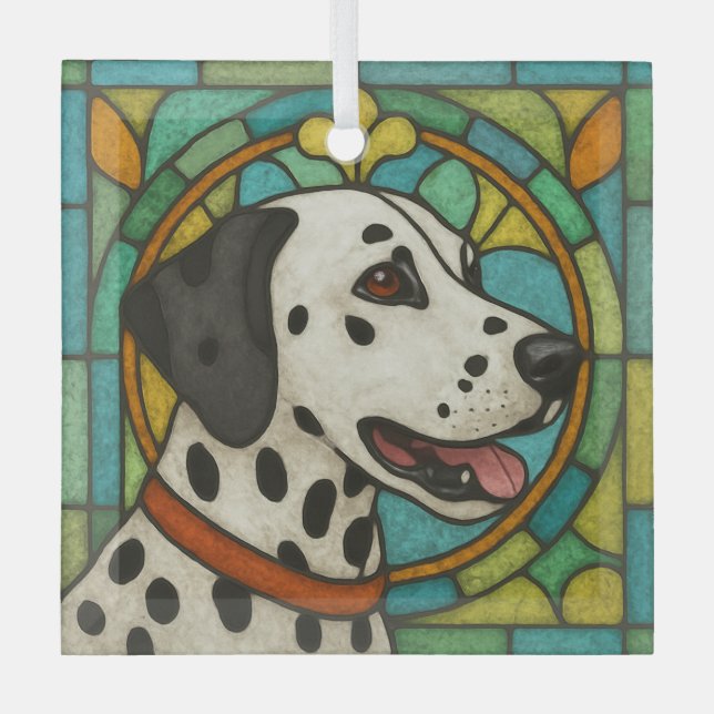 Dalmatiner Hund "Hartglas" Glas Ornam Ornament Aus Glas (Vorderseite)
