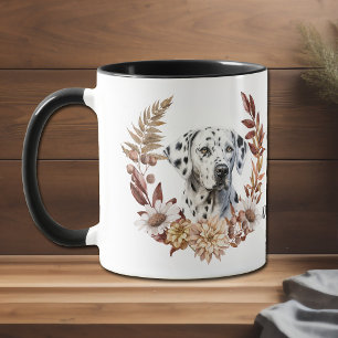 Dalmatiner Hund Herbstkranz Tasse